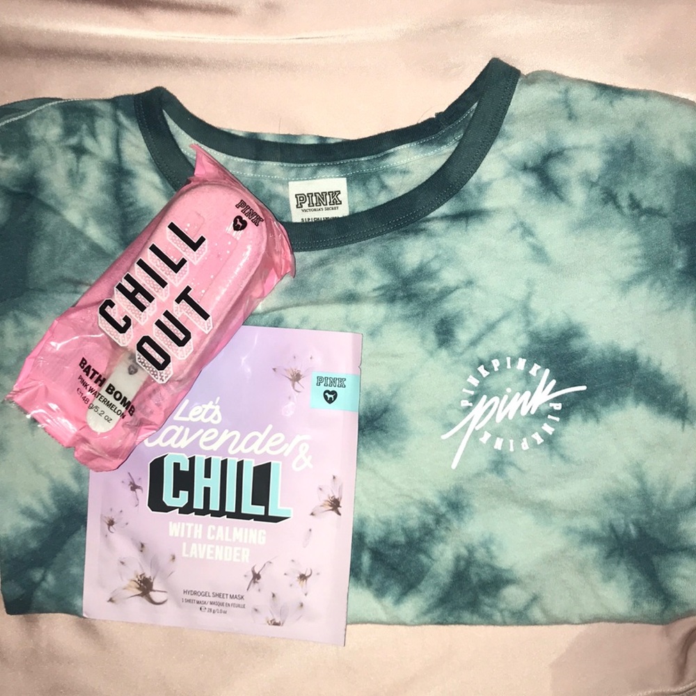 PINK Bundle; Shirt, Bath Bomb, and Face Mask